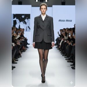 Miu Miu Charcoal Gray wool Blazer